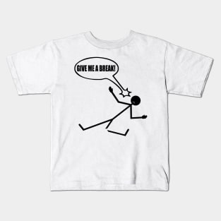 Funny and Humerous Comic Stickman Kids T-Shirt